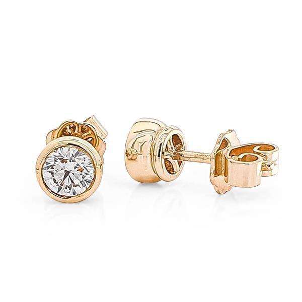 Brillant Diamant Ohrstecker Paar 750/- Gelbgold 18 Karat Gold 0,44 Karat G/VS