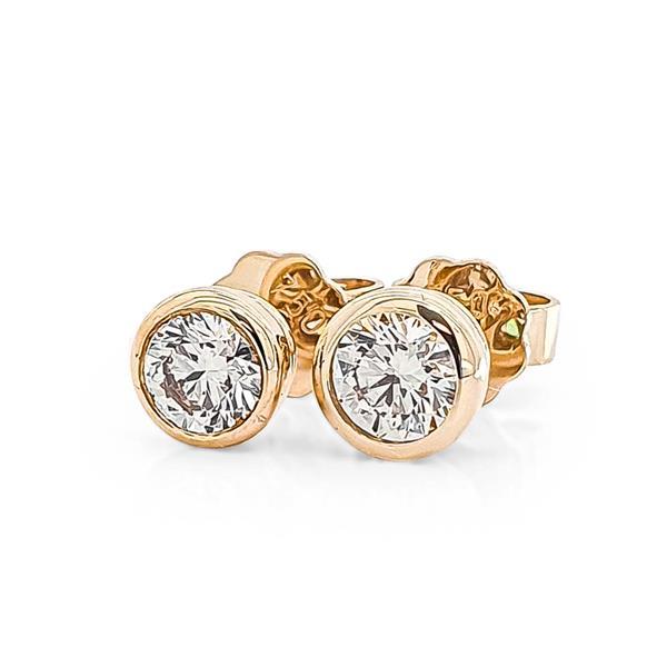 Brillant Diamant Ohrstecker Paar 750/- Gelbgold 18 Karat Gold 0,44 Karat G/VS