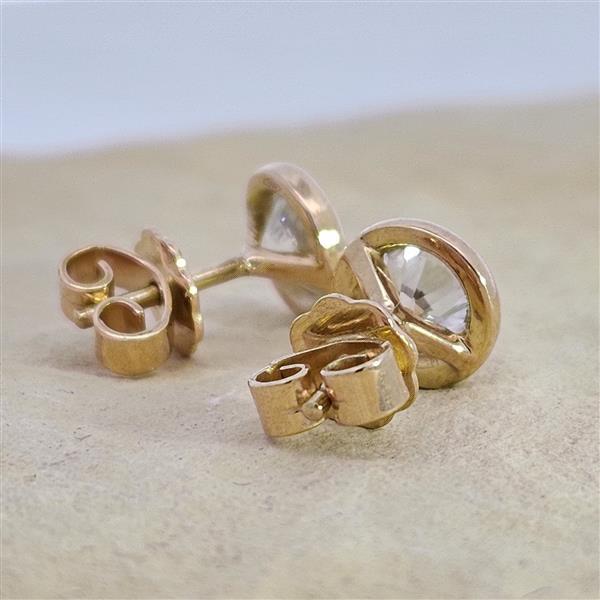 Diamant Ohrstecker 750 Gold - Gelbgold, Zarge, 1,61 ct - 2 Brillanten IF/F - Luxus Ohrschmuck Damen