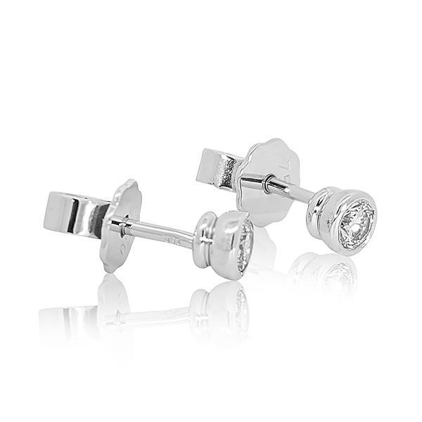 Luxus Diamant Ohrstecker 750 Gold (IF/F) - Weißgold, Zarge, 0,30 ct - lupenrein, echter Brillantschmuck