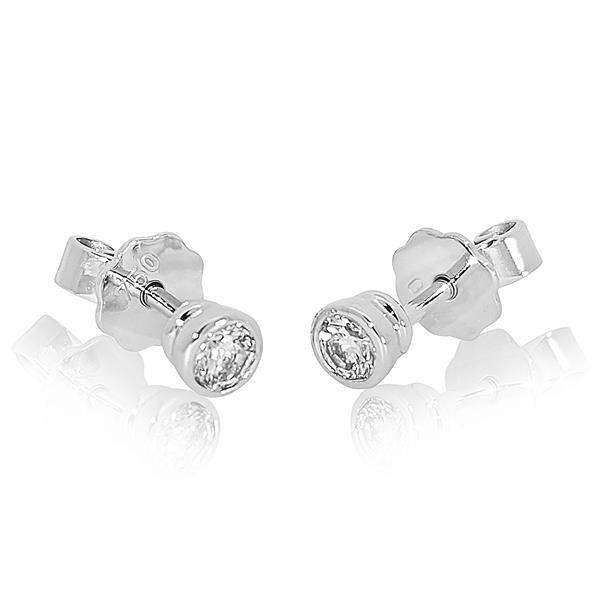 Brillant Diamant Ohrstecker Paar 750/- Weißgold 18 Karat Gold 0,30 Karat G/VS