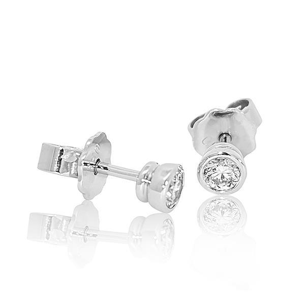 Brillant Diamant Ohrstecker Paar 750/- Weißgold 18 Karat Gold 0,30 Karat G/VS