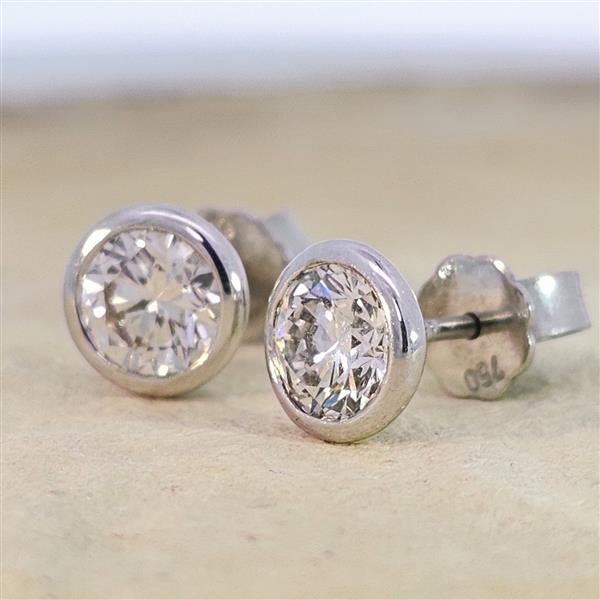 Brillant Diamant Ohrstecker 750/- Weißgold 18 Karat Gold 1,02 Karat G/VS