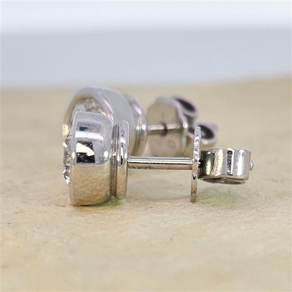 Luxus Diamant Ohrstecker 750 Gold (IF/F) - Weißgold, Zarge, 1,61 ct - lupenrein, echter Brillantschmuck