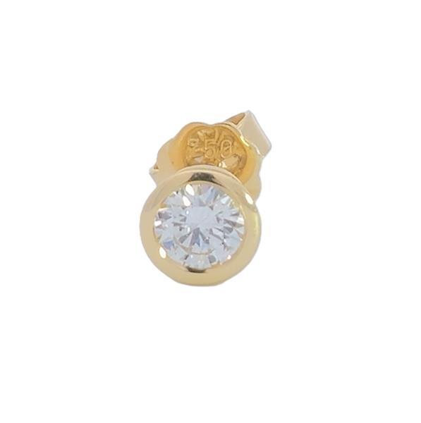 Luxus Diamant Ohrstecker 750 Gold (IF/F) - Gelbgold, Single, 0,42 ct - lupenrein, echter Brillantschmuck
