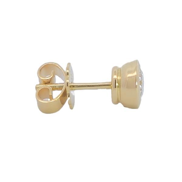Luxus Diamant Ohrstecker 750 Gold (IF/F) - Gelbgold, Single, 0,42 ct - lupenrein, echter Brillantschmuck