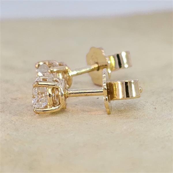 Brillant Diamant Ohrstecker Paar 750/- Gelbgold 18 Karat Gold 0,70 Karat G/VS