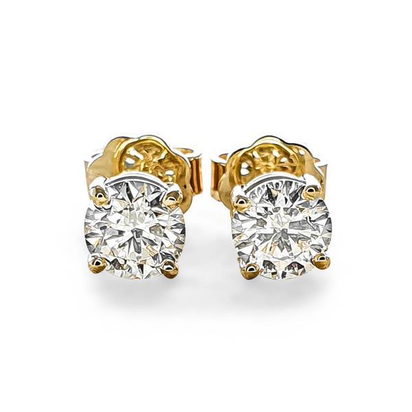 Brillant Diamant Ohrstecker Paar 750/- Gelbgold 18 Karat Gold 0,70 Karat G/VS