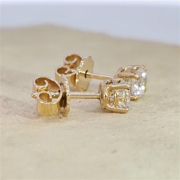 Brillant Diamant Ohrstecker Paar 750/- Gelbgold 18 Karat Gold 0,70 Karat G/VS