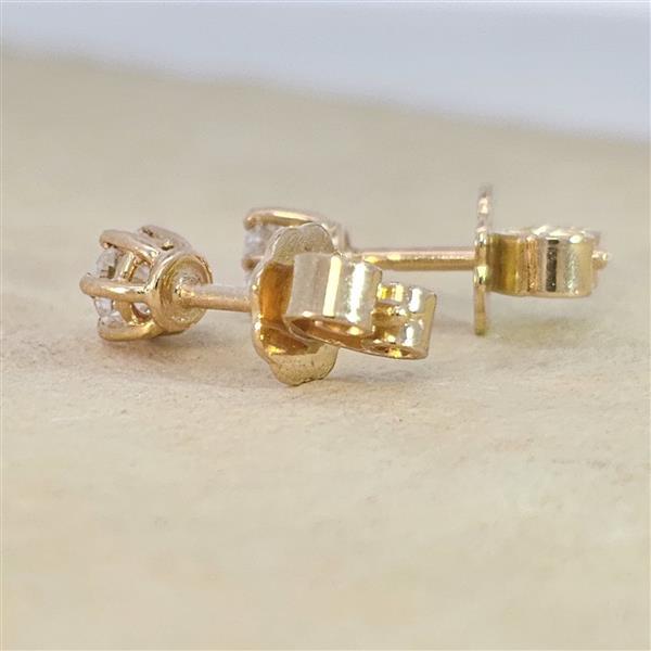 Brillant Diamant Ohrstecker Paar 750/- Gelbgold 18 Karat Gold 0,42 Karat G/VS