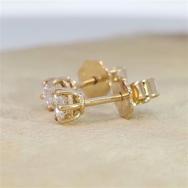 Brillant Diamant Ohrstecker Paar 750/- Gelbgold 18 Karat Gold 0,42 Karat G/VS