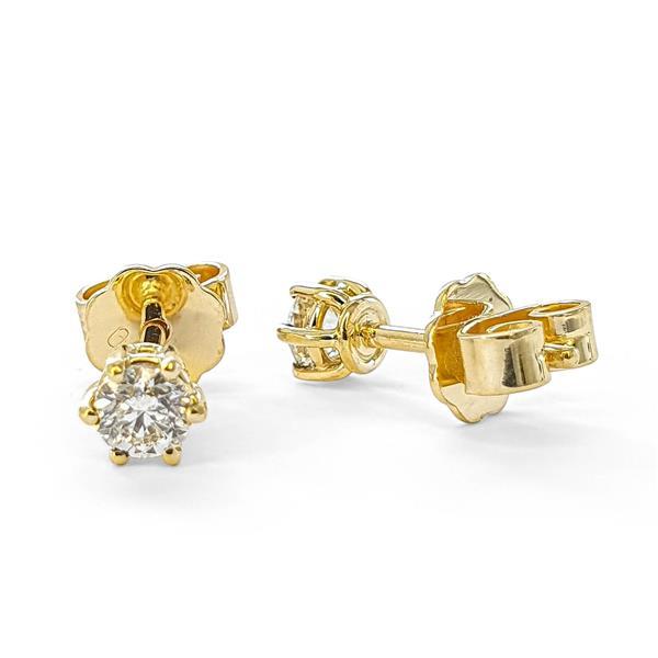 Brillant Diamant Ohrstecker Paar 750/- Gelbgold 18 Karat Gold 0,42 Karat G/VS