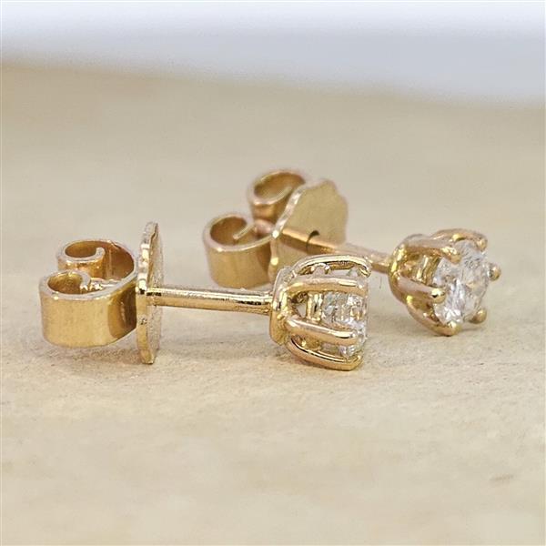 Brillant Diamant Ohrstecker Paar 750/- Gelbgold 18 Karat Gold 0,42 Karat G/VS