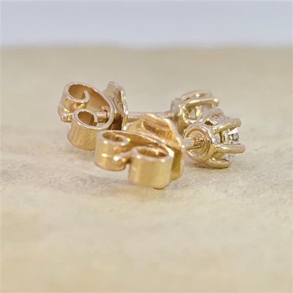 Brillant Diamant Ohrstecker Paar 750/- Gelbgold 18 Karat Gold 0,42 Karat G/VS