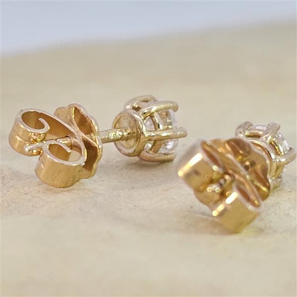 Brillant Diamant Ohrstecker Paar 750/- Gelbgold 18 Karat Gold 0,60 Karat G/VS