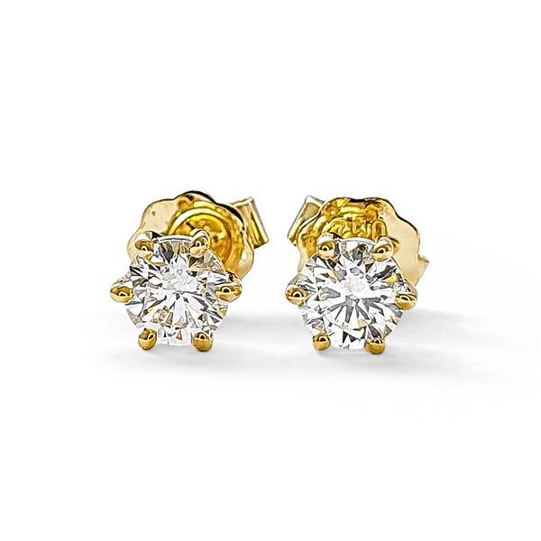 Brillant Diamant Ohrstecker Paar 750/- Gelbgold 18 Karat Gold 0,60 Karat G/VS