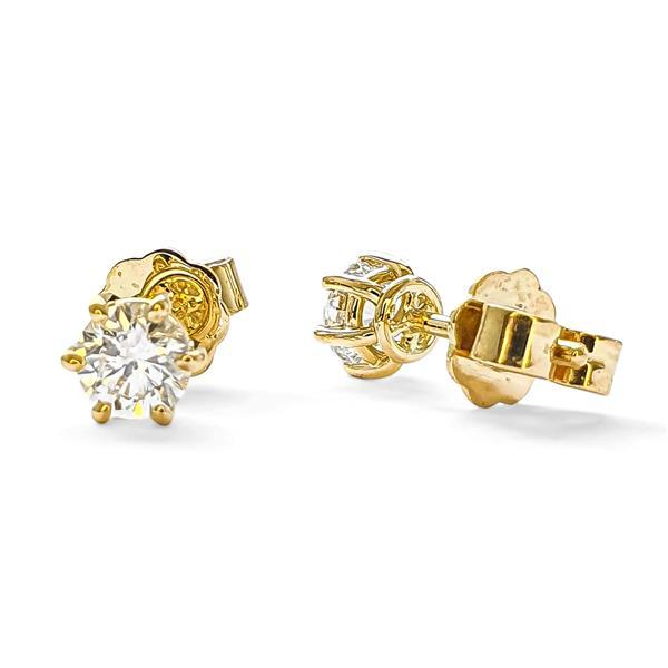 Brillant Diamant Ohrstecker Paar 750/- Gelbgold 18 Karat Gold 0,60 Karat G/VS