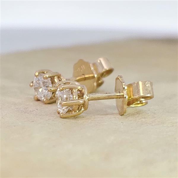 Brillant Diamant Ohrstecker Paar 750/- Gelbgold 18 Karat Gold 0,60 Karat G/VS