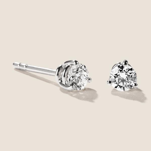 Luxus Diamant Ohrstecker 750 Gold (IF/F) - Weißgold, 3 Krappen, 0,70 ct - lupenrein, echter Brillantschmuck